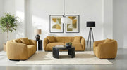 ALEISHA 3-PIECE FABRIC UPHOLSTERED SOFA SET MUSTARD YELLOW