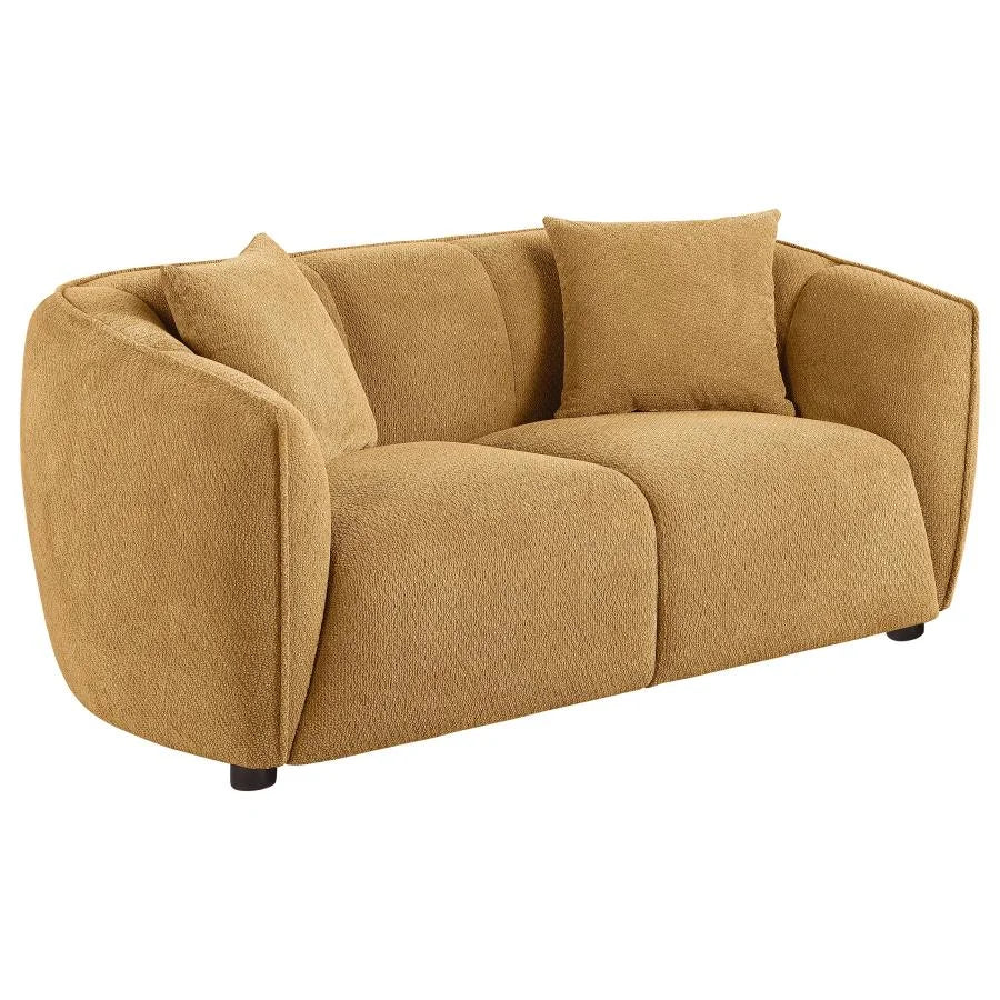 ALEISHA 3-PIECE FABRIC UPHOLSTERED SOFA SET MUSTARD YELLOW