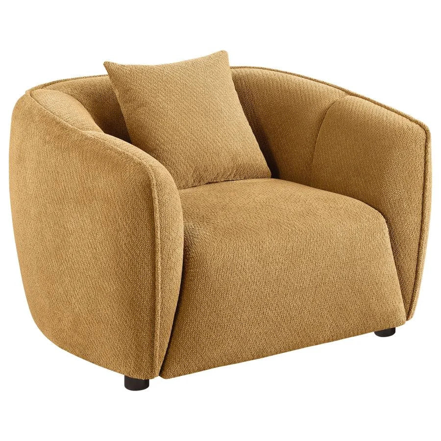 ALEISHA 3-PIECE FABRIC UPHOLSTERED SOFA SET MUSTARD YELLOW