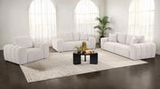 BURNETT 3-PIECE CHENILLE UPHOLSTERED SOFA SET IVORY