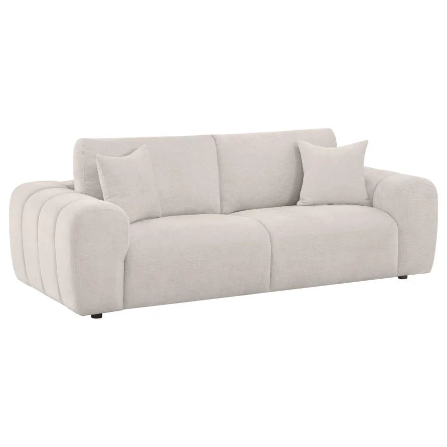 BURNETT 3-PIECE CHENILLE UPHOLSTERED SOFA SET IVORY