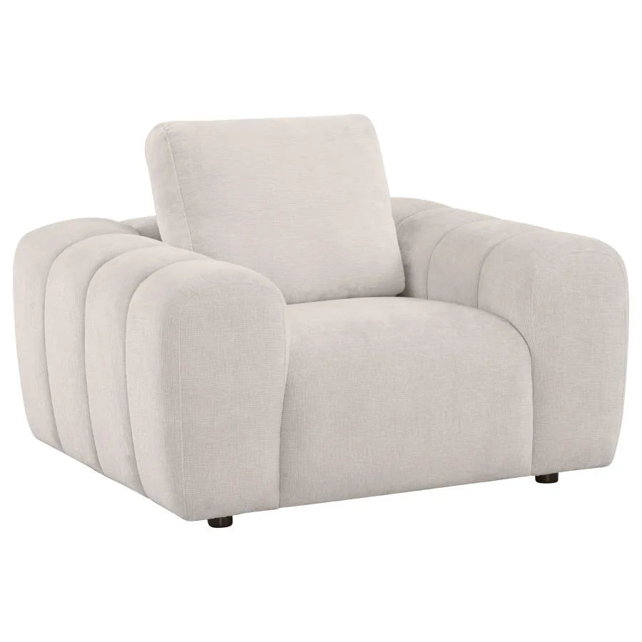 BURNETT 3-PIECE CHENILLE UPHOLSTERED SOFA SET IVORY