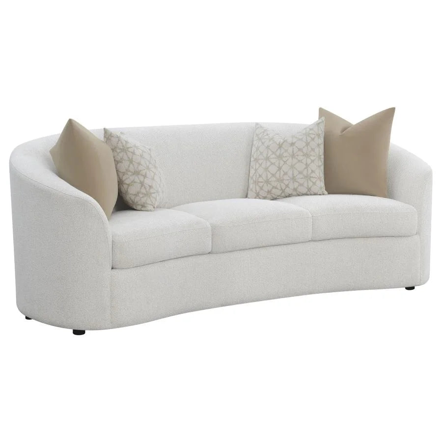RAINN 3-PIECE BOUCLE UPHOLSTERED SLOPED ARM SOFA SET LATTE