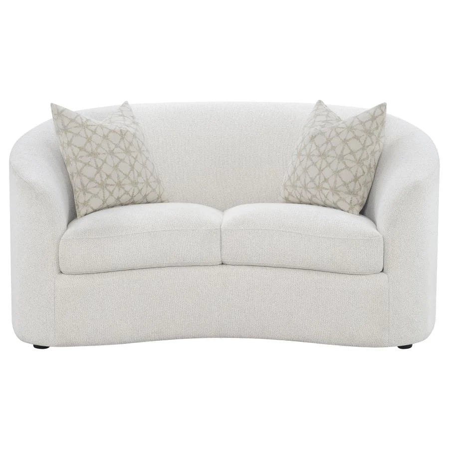 RAINN 3-PIECE BOUCLE UPHOLSTERED SLOPED ARM SOFA SET LATTE