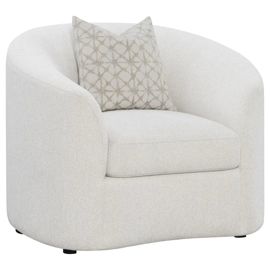 RAINN 3-PIECE BOUCLE UPHOLSTERED SLOPED ARM SOFA SET LATTE