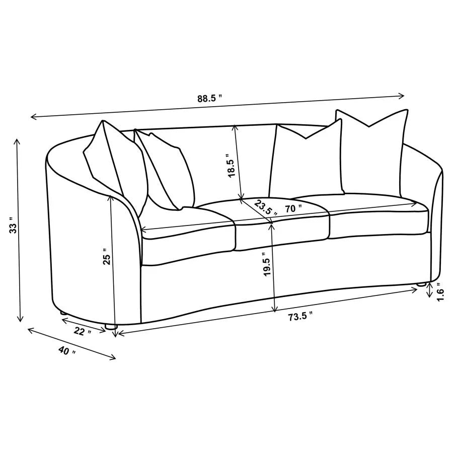 RAINN 3-PIECE BOUCLE UPHOLSTERED SLOPED ARM SOFA SET LATTE