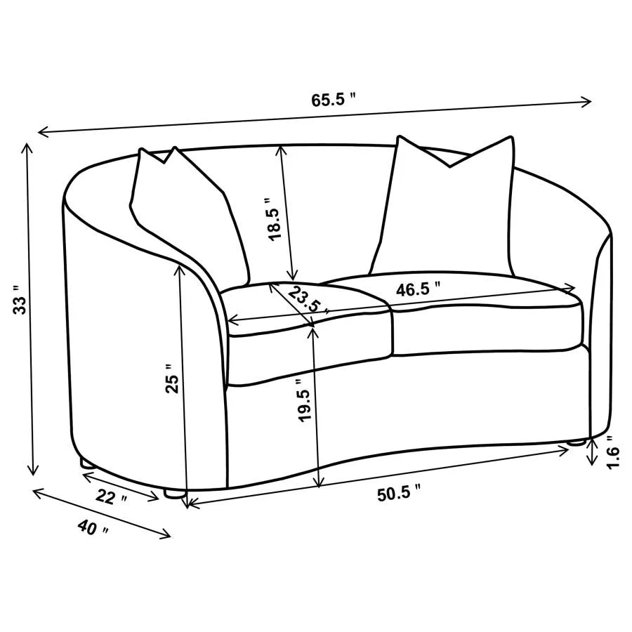 RAINN 3-PIECE BOUCLE UPHOLSTERED SLOPED ARM SOFA SET LATTE