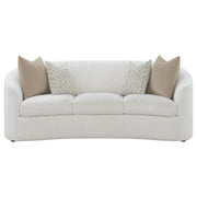 Rainn Boucle Upholstered Sloped Arm Sofa Latte