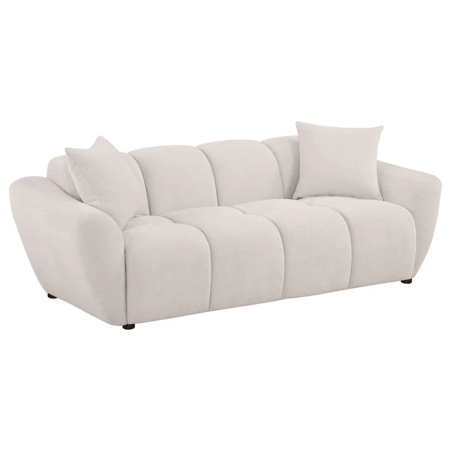 DESTINO 3-PIECE CHENILLE SPLAYED ARM SOFA SET GREIGE