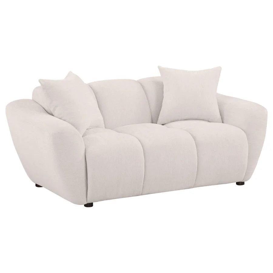 DESTINO 3-PIECE CHENILLE SPLAYED ARM SOFA SET GREIGE
