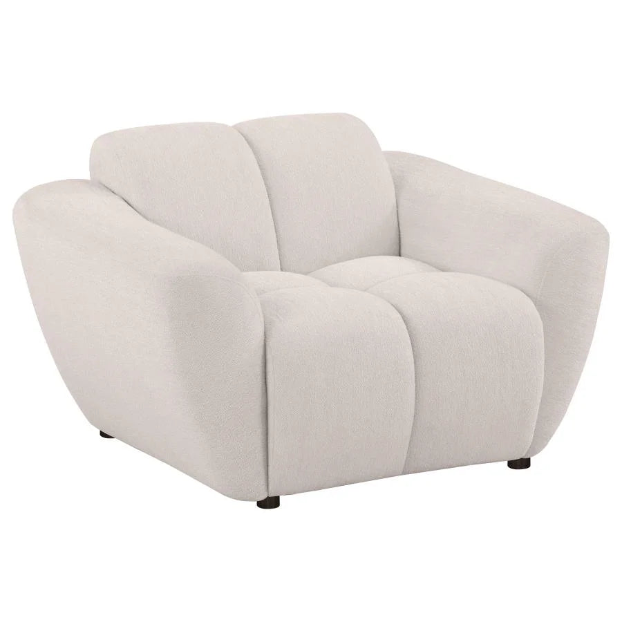 DESTINO 3-PIECE CHENILLE SPLAYED ARM SOFA SET GREIGE
