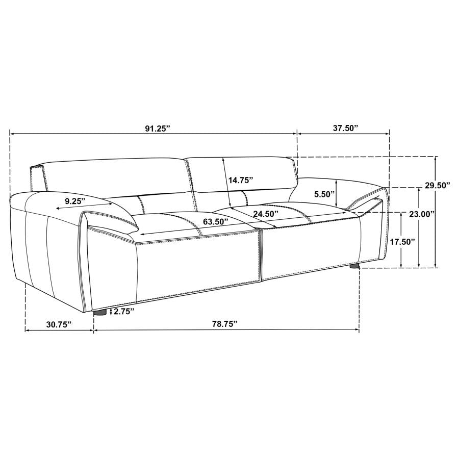 Buxton Top Grain Leather Upholstered Sofa