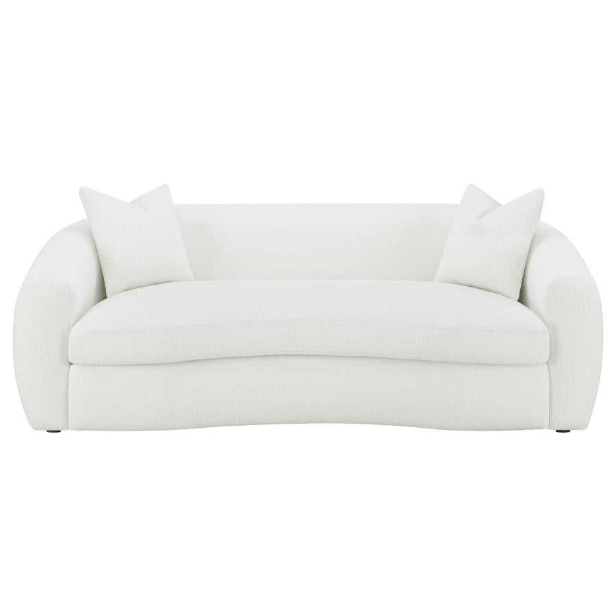 Isabella Faux Sheepskin Upholstered Sofa Natural