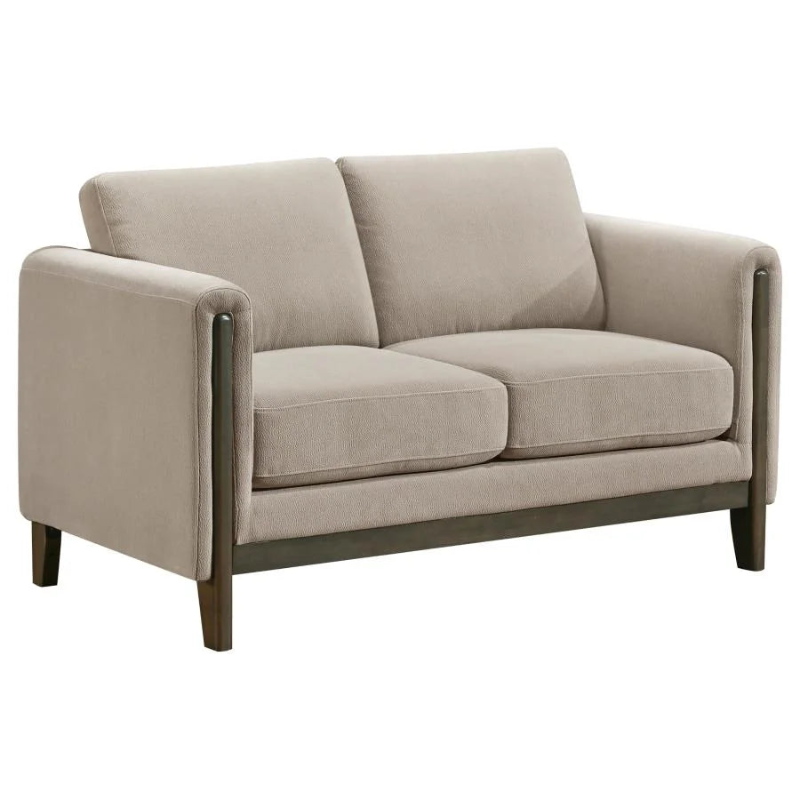 ISLINGTON 3-PIECE UPHOLSTERED PANEL ARM SOFA SET TAUPE