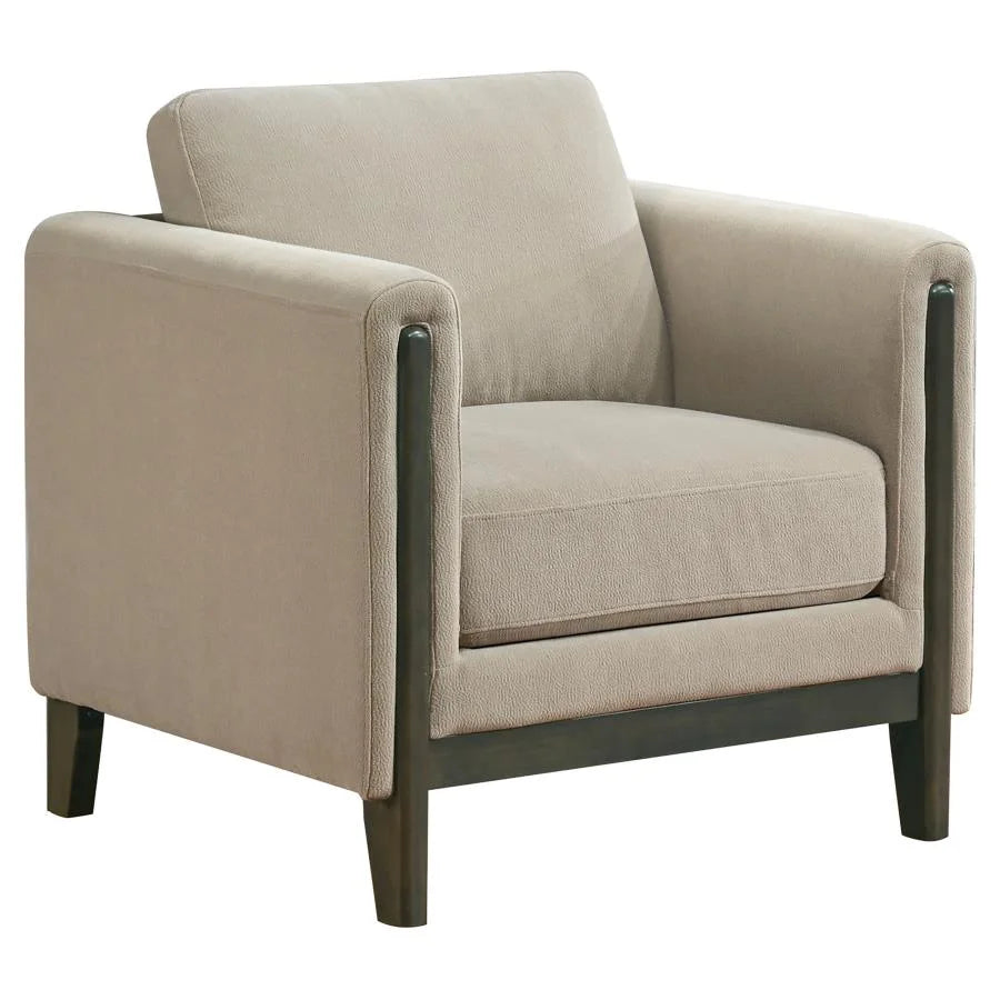 ISLINGTON 3-PIECE UPHOLSTERED PANEL ARM SOFA SET TAUPE