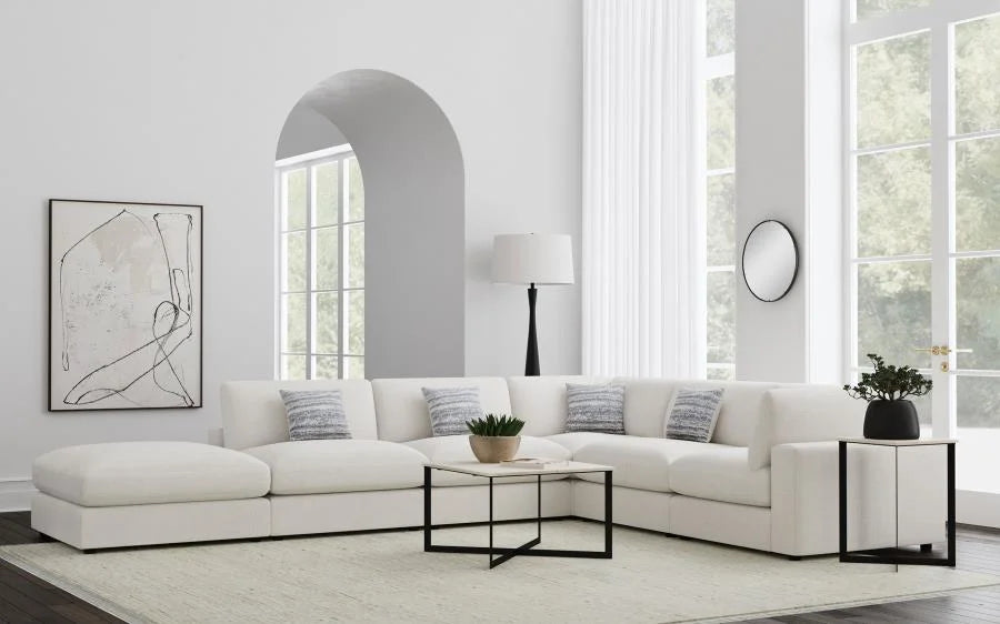 SERENE 6-PIECE UPHOLSTERED MODULAR SECTIONAL SOFA BEIGE