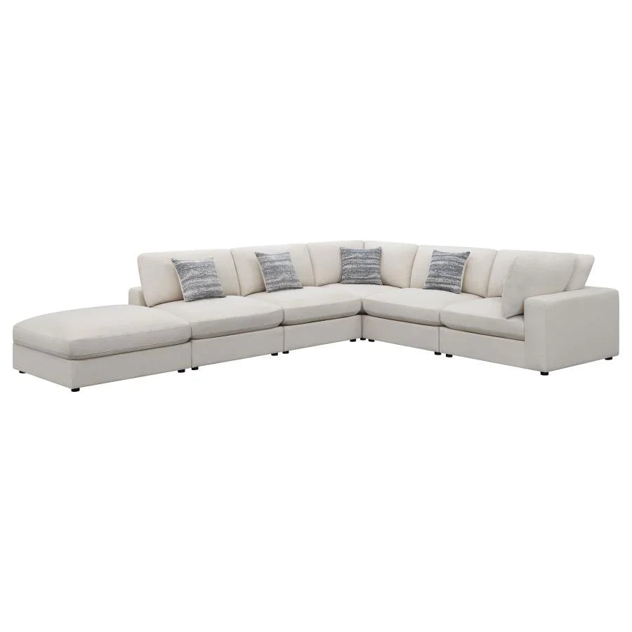 SERENE 6-PIECE UPHOLSTERED MODULAR SECTIONAL SOFA BEIGE
