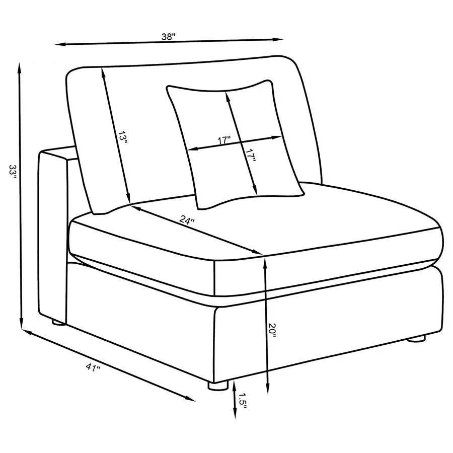 SERENE 6-PIECE UPHOLSTERED MODULAR SECTIONAL SOFA BEIGE
