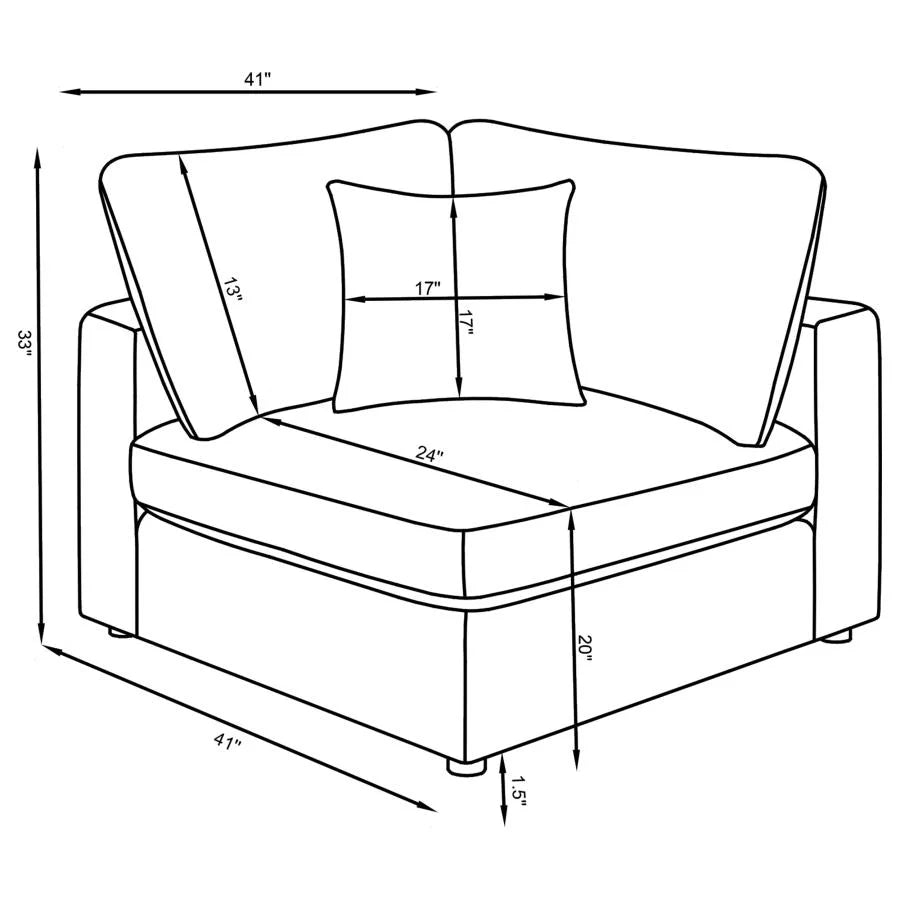 SERENE 6-PIECE UPHOLSTERED MODULAR SECTIONAL SOFA BEIGE