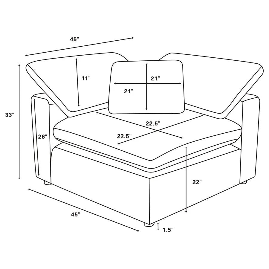 RALEIGH 6-PIECE BOUCLE UPHOLSTERED MODULAR SECTIONAL IVORY