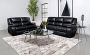 Camila 3-piece Upholstered Reclining Sofa Set Black