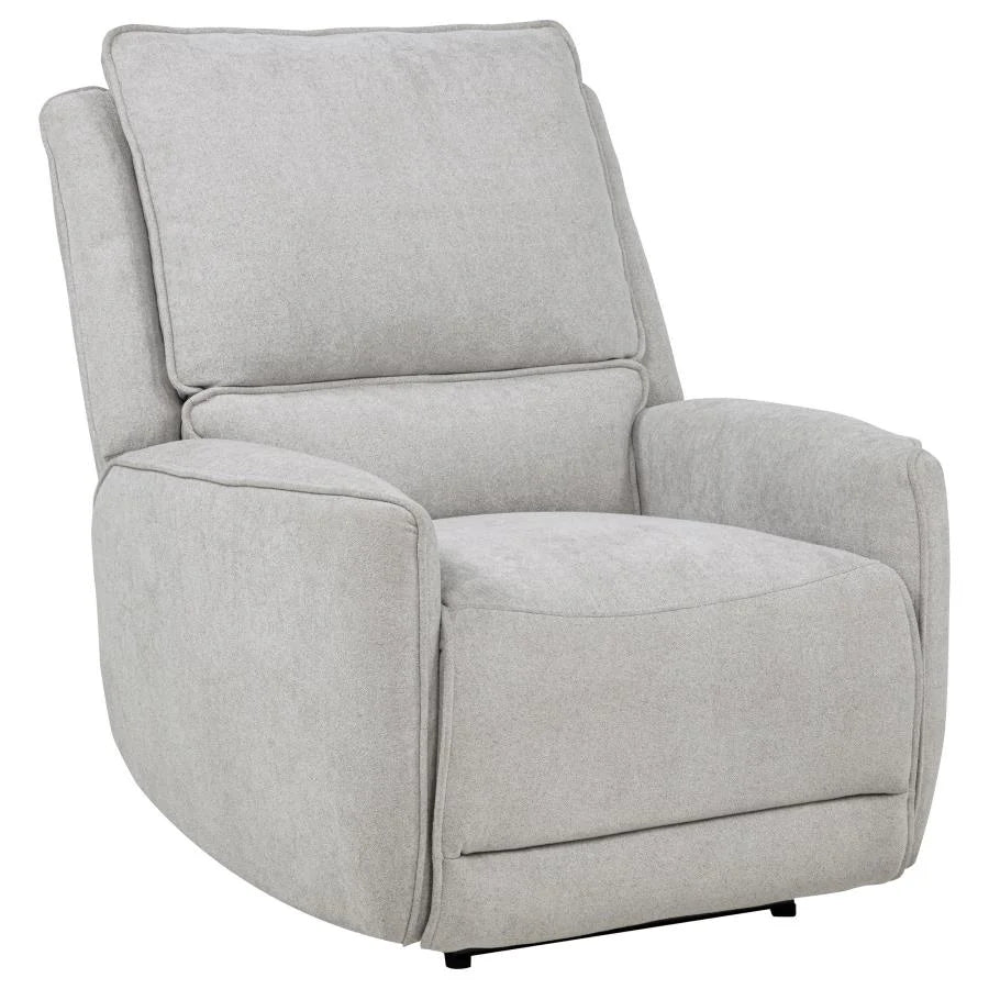 SYLMAR 3-PIECE CHENILLE POWER RECLINING SOFA SET DOVE GREY