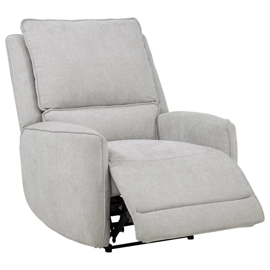 SYLMAR 3-PIECE CHENILLE POWER RECLINING SOFA SET DOVE GREY