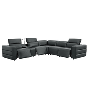 Holly Italian Leather/Match Power Reclining Sectional  Black