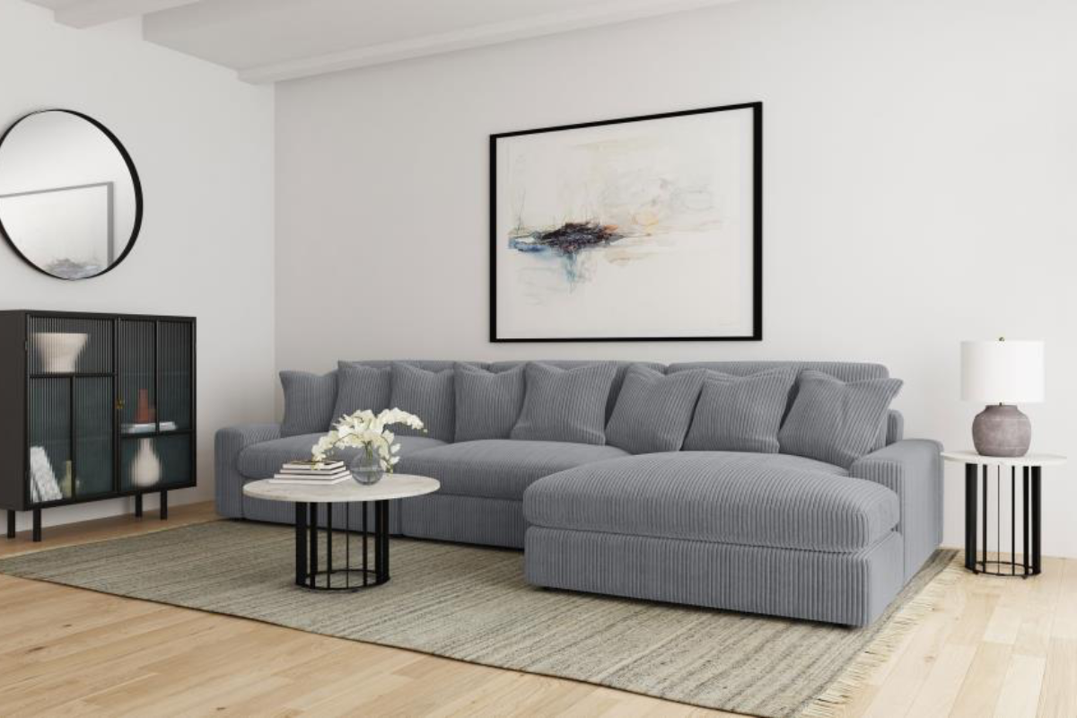 Blaine Upholstered Reversible Chaise Sectional Sofa Sand