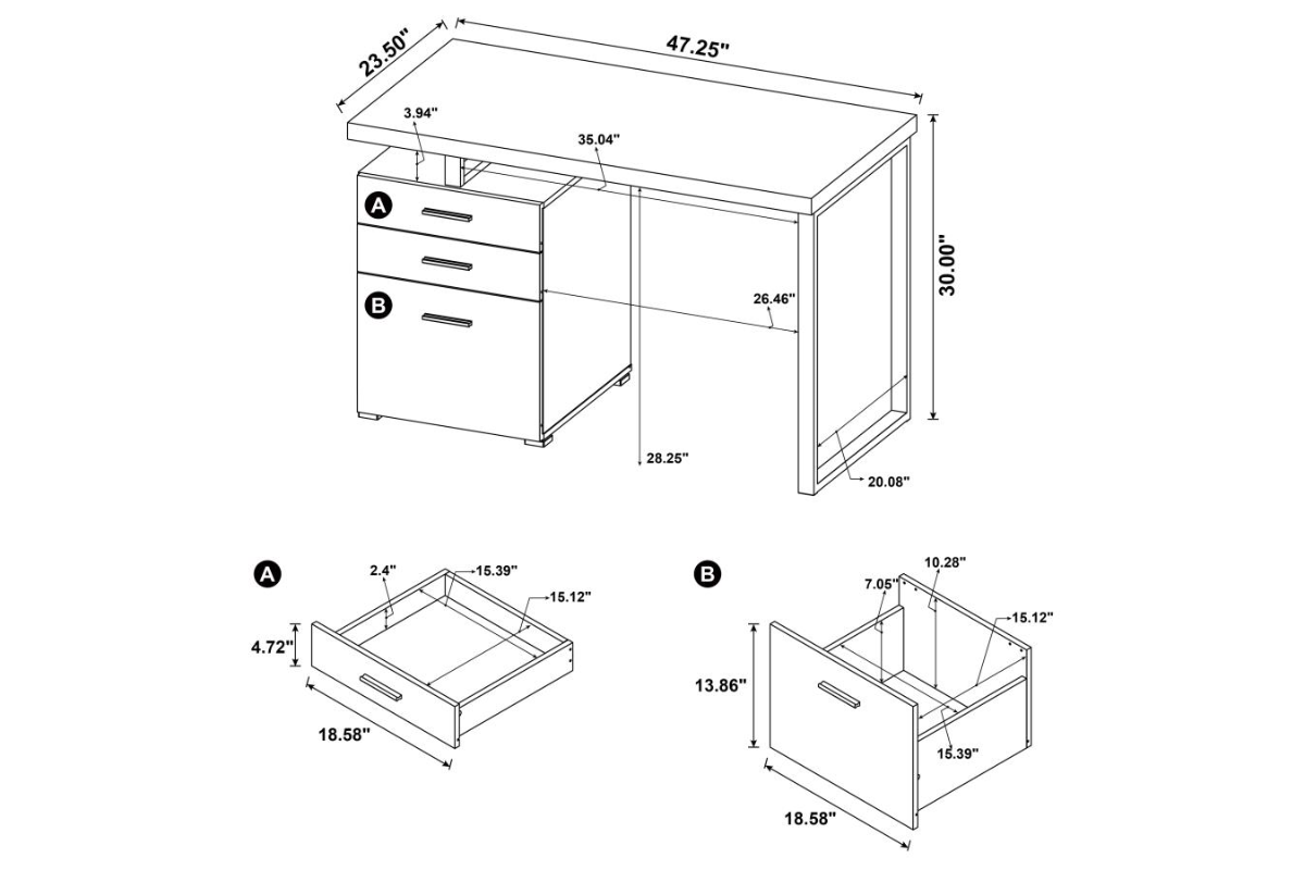 BRENNAN 47-INCH 3-DRAWER