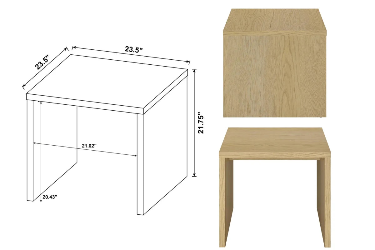 CANOGA ENGINEERED WOOD ACCENT SIDE END TABLE LIGHT OAK
