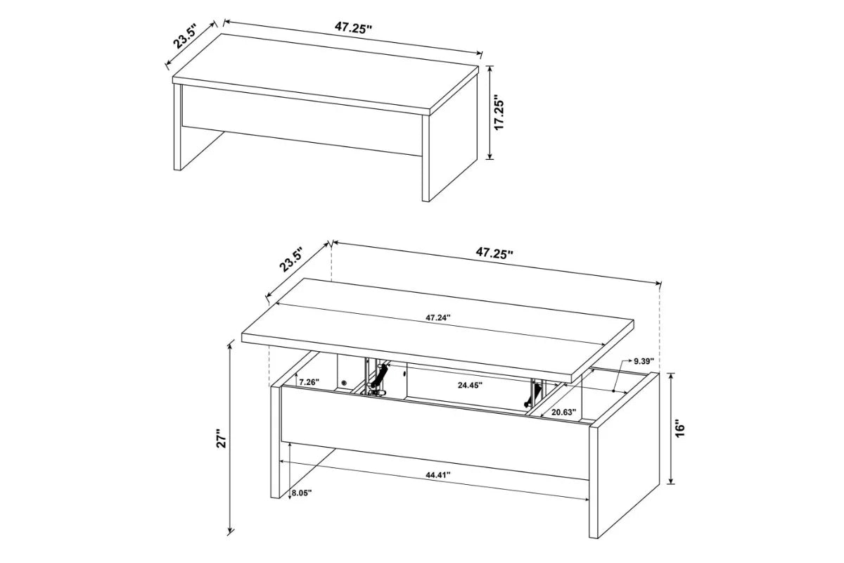 CANOGA ENGINEERED WOOD LIFT TOP COFFEE TABLE LIGHT OAK