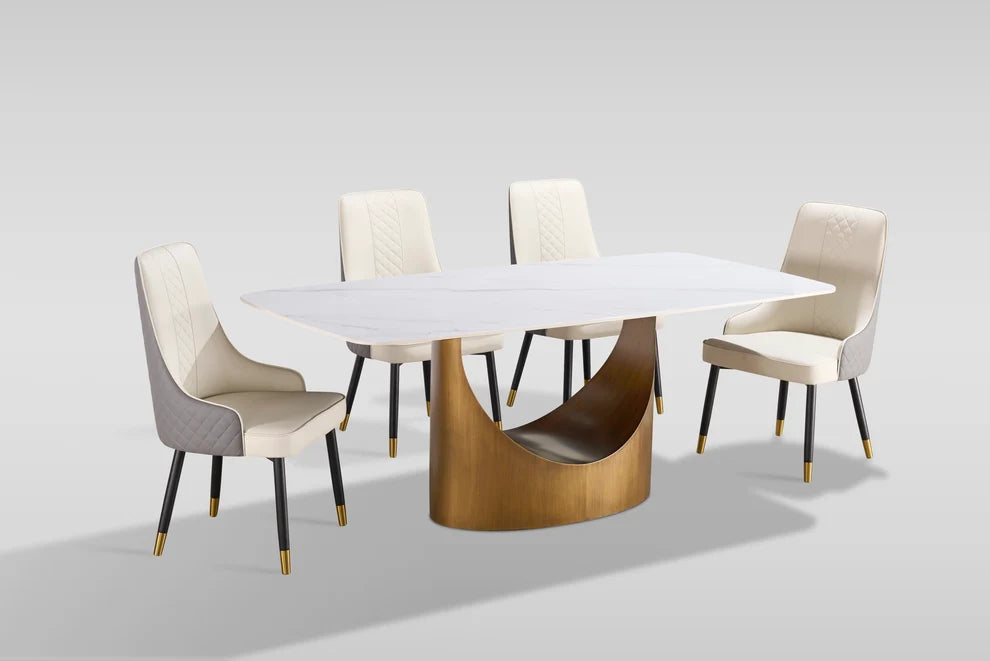 Roxy (White/Bronze) Dining Set