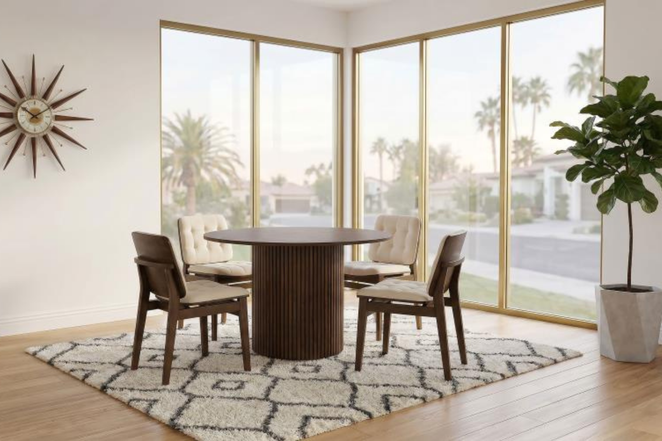 Hamlyn 5-piece Round Wood Dining Set