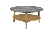 Bradley Round SmartTop Cocktail Coffee Table Grey and Natural