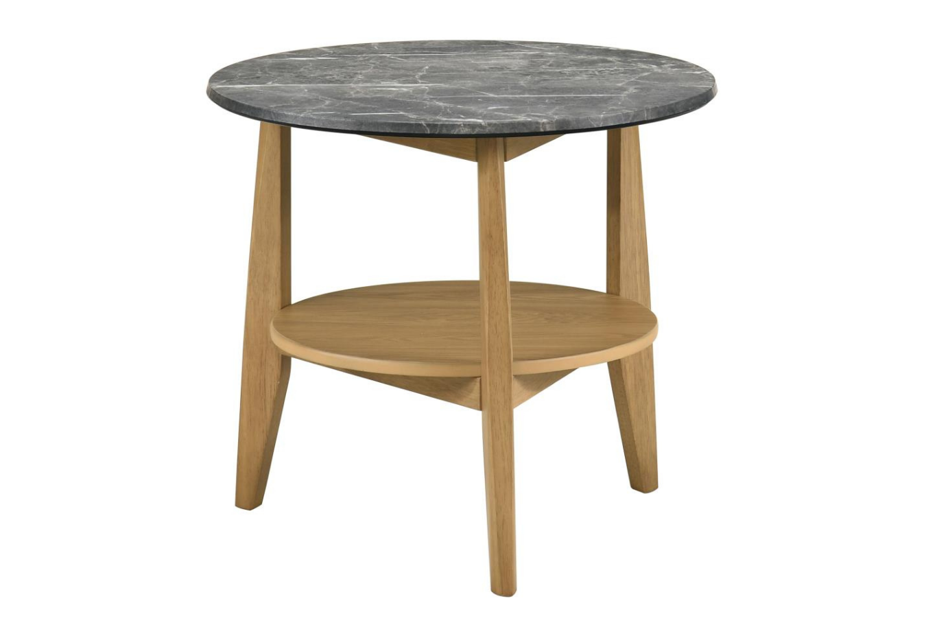 Bradley Round SmartTop End Side Table Grey and Natural