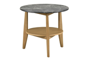 Bradley Round SmartTop End Side Table Grey and Natural