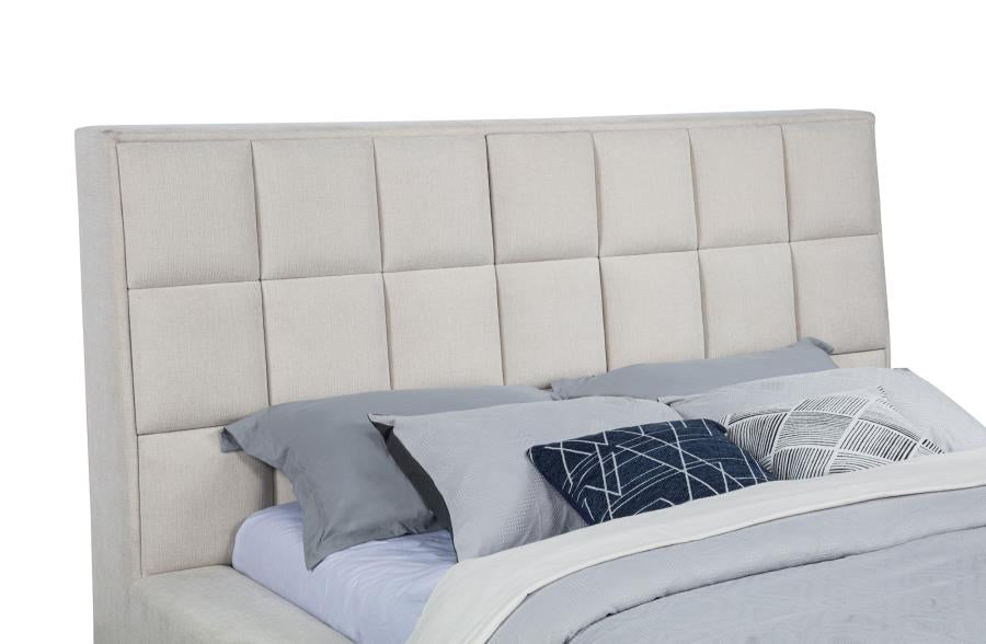 Dreux Upholstered Panel Platform Bed Cream
