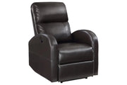 GRANT UPHOLSTERED POWER RECLINER CHAIR BROWN
