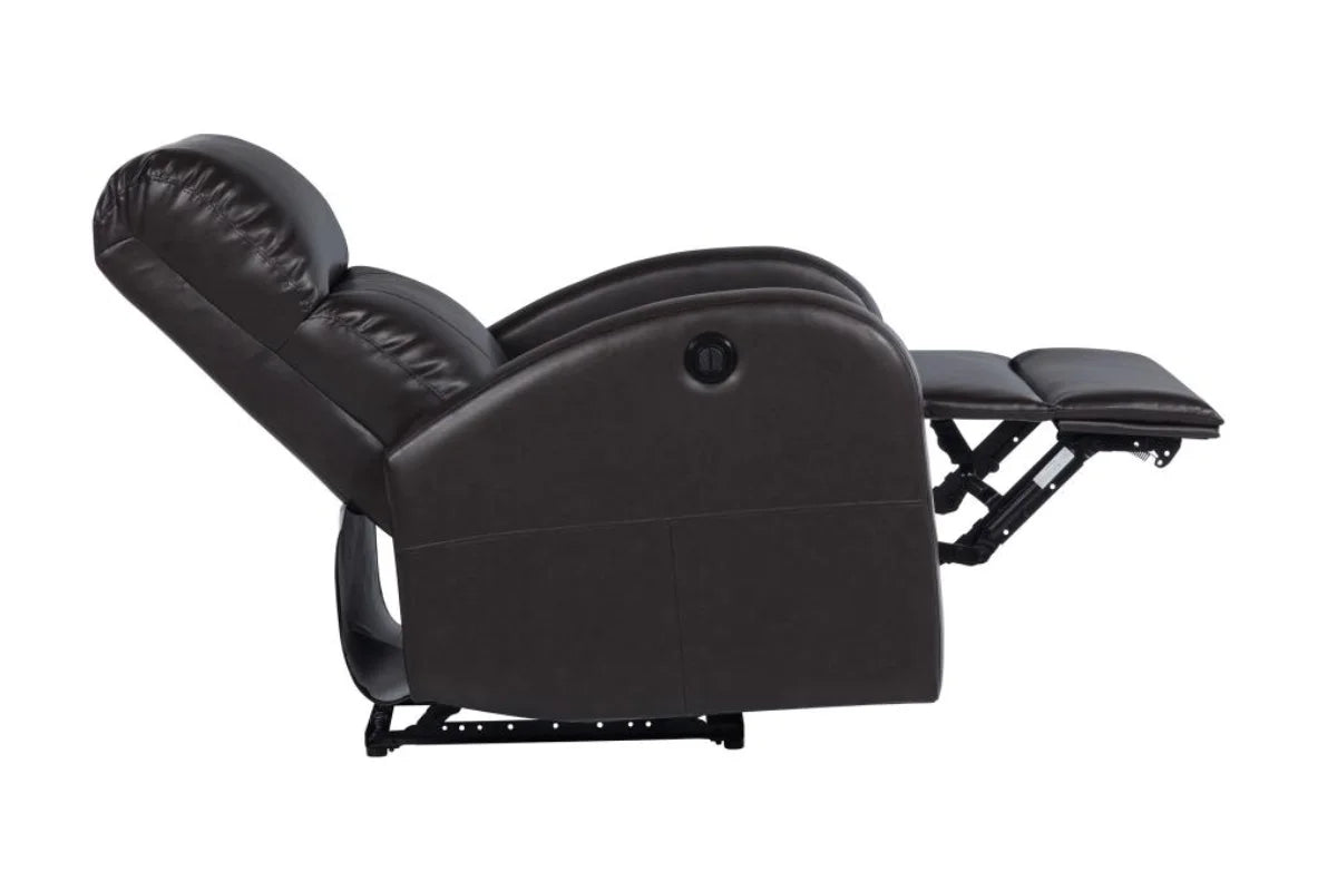GRANT UPHOLSTERED POWER RECLINER CHAIR BROWN