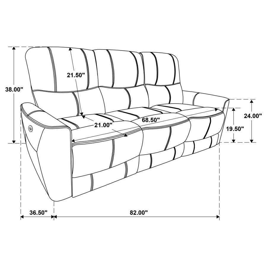 GREENFIELD 2-PIECE POWER RECLINING SOFA SET SADDLE BROWN