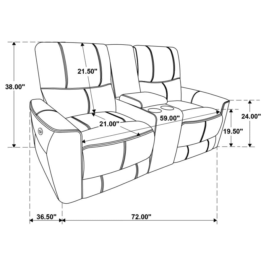 GREENFIELD 2-PIECE POWER RECLINING SOFA SET SADDLE BROWN