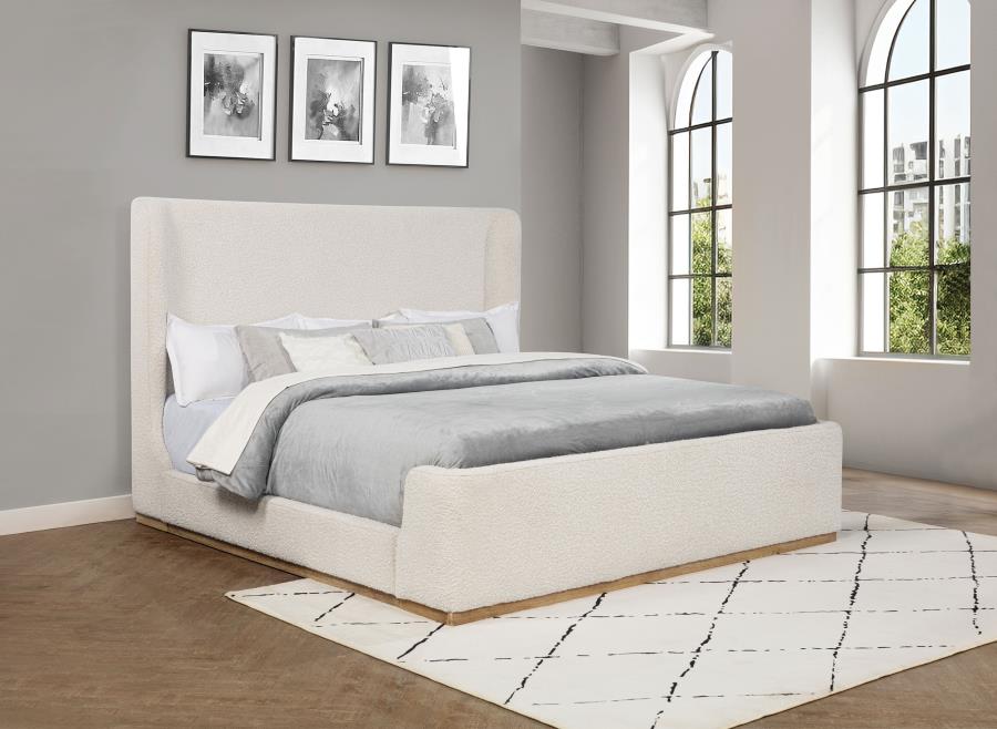 NALA UPHOLSTERED SLEIGH BED CREAM
