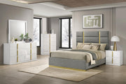 INES 5-PIECE BEDROOM SET GREY AND WHITE HIGH GLOSS