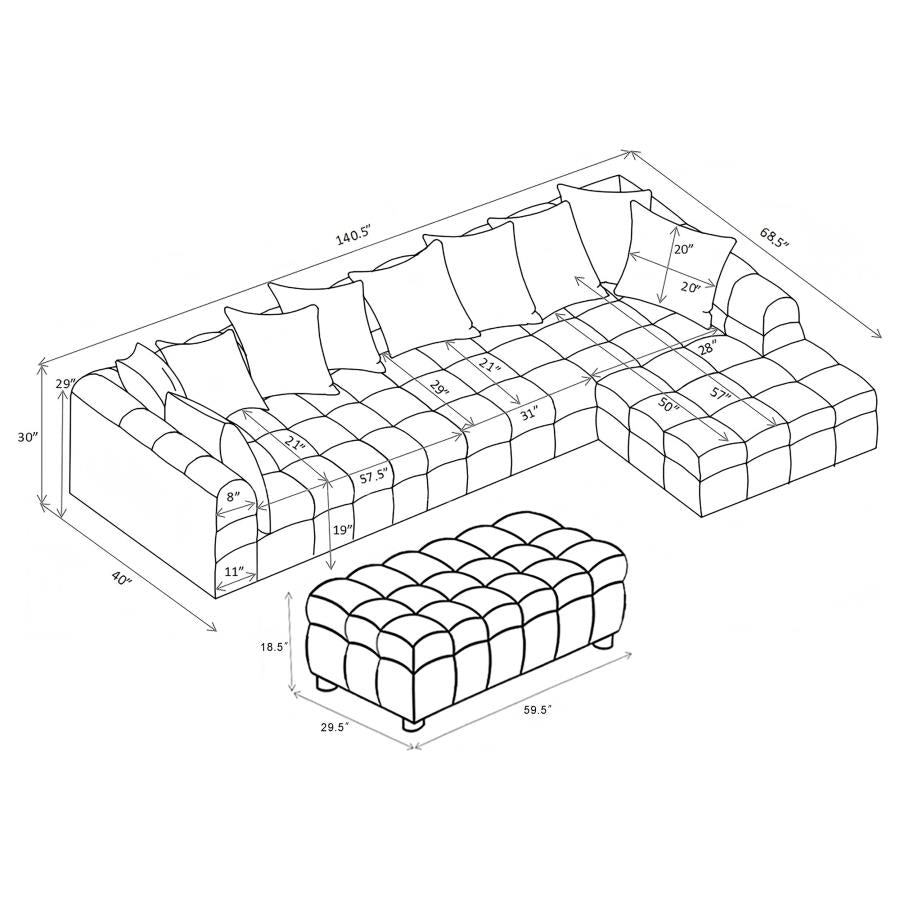AMARA UPHOLSTERED SECTIONAL SOFA