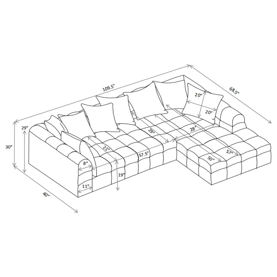 AMARA UPHOLSTERED SECTIONAL SOFA