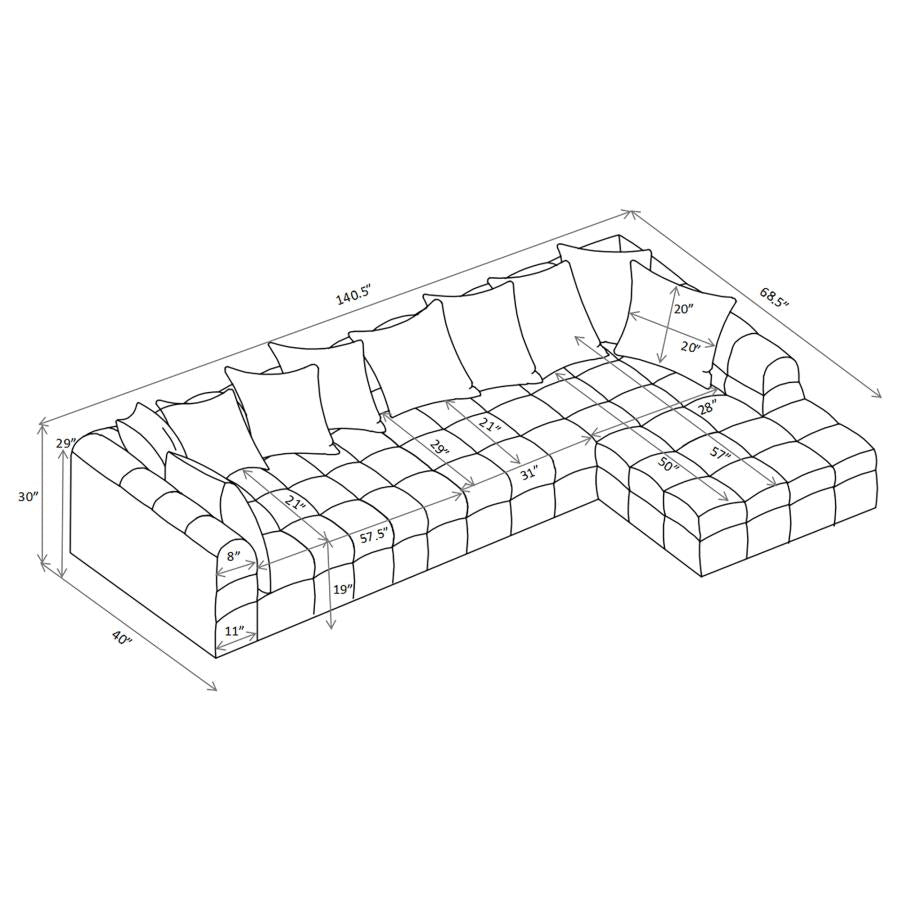 AMARA UPHOLSTERED SECTIONAL SOFA