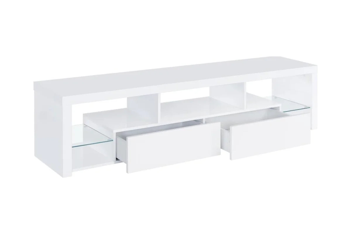Jude 2-drawer engineered wood 71-inch tv stand high gloss white