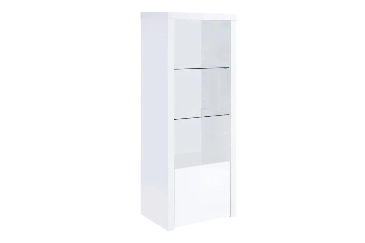 JUDE 3-SHELF ENGINEERED WOOD MEDIA TOWER HIGH GLOSS WHITE