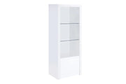 JUDE 3-SHELF ENGINEERED WOOD MEDIA TOWER HIGH GLOSS WHITE
